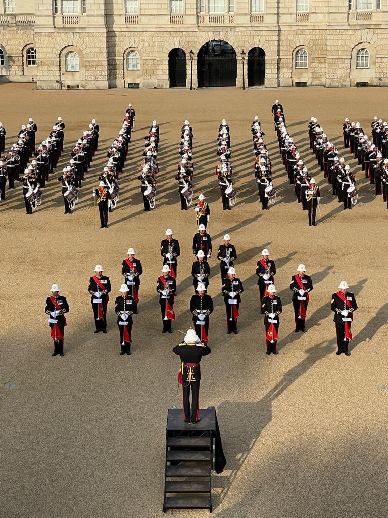 MartinJConnell's tweet photo. For over 70 years the Massed Bands of the @RMBandService have been #beatingretreat on Horseguards. Was a privilege to take the salute tonight. And also see a full @RoyalNavy guard  looking resplendent. 

@RoyalMarines @LtGenMagowan https://t.co/J2jqSO56Sl