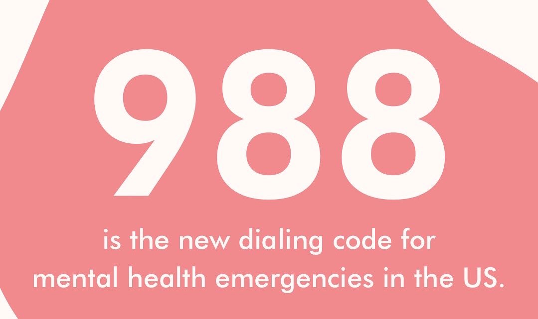 Just in time for #NationalMinorityMentalHealthMonth! 

📱Dial 988 if you are experiencing or witnessing a mental health struggle/crisis.
