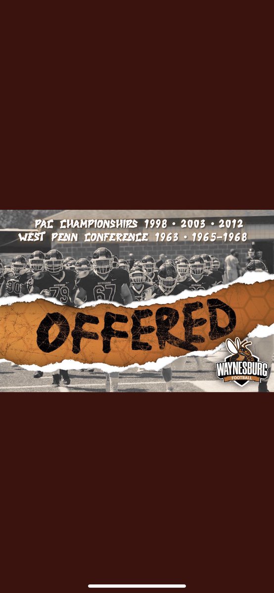 treyooo50's tweet photo. I am extremely blessed to receive my first offer from the University Of Waynesburg @CoachColemanDL @BigPappy_WETSU1 @monessensports https://t.co/jS6LtSqtAi