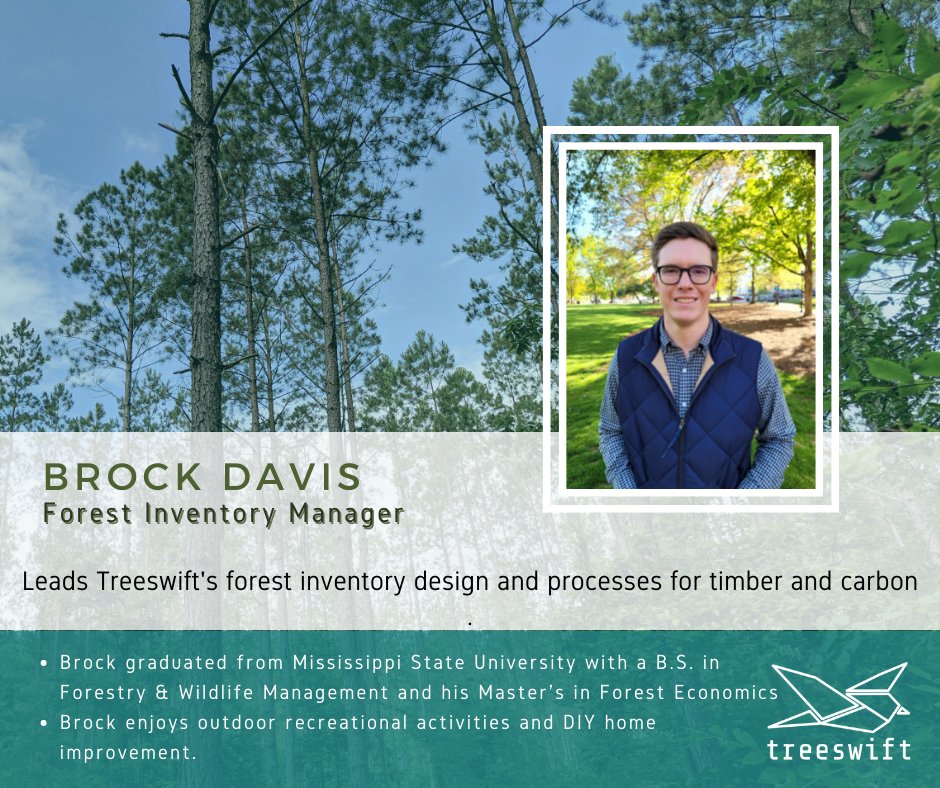 Meet our Forest Inventory Manager, Brock Davis! Brock leads our forest inventory methodologies and audit processes for timber and carbon, while also working across our data, field, and engineering teams to develop new products.

#forestry #forestmanagement #forests
