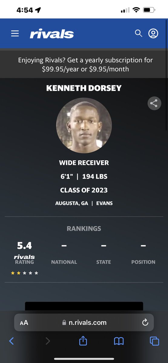 Beyond Blessed &amp; Great Full to say I am Honor To have received A 2⭐️ rating from <a href="/Rivals/">Rivals</a> <a href="/RecruitGeorgia/">Recruit Georgia</a>