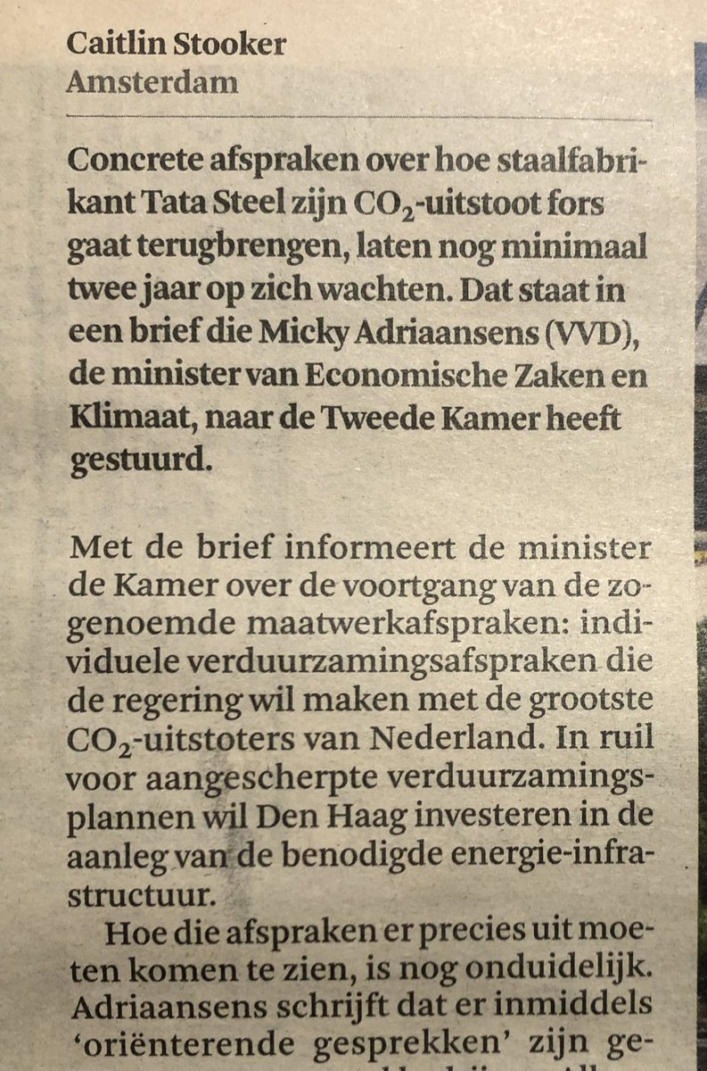 Waarom moeten maatwerkafspraken met grote bedrijven nog 2(!!) jaar duren? De meeste staan klaar &amp; willen deze zomer al afspraken maken. Hier gaat totaal geen urgentie vanuit. Er wordt al jaren met ze gepraat. Dit is toch niet nieuw? Komop @MinisterieEZK dit kan echt veel sneller!