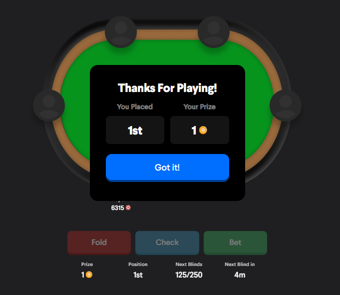 ryantropy's tweet photo. After a crash course from @SpicyPrawnDG, won in @DecentralGames ICE Poker SNG Testing. 🥶

Look forward to winning some real badges when this launches in a few weeks. Check out the Quote Tweet below to see a video of the gameplay. 👇 https://t.co/13bXzsNwDt