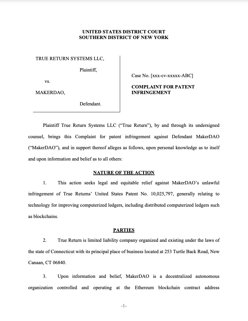 BOAGIP's tweet photo. @MakerDAO please see the letter and draft Complaint for Patent Infringement at https://t.co/q52o069iXY.

Regards,

David A. Boag
BOAG LAW, PLLC
447 Broadway, Suite 2-270
New York, NY 10013
+1.212.203.6651 
dab@boagip.com https://t.co/7P9pQkxB2A