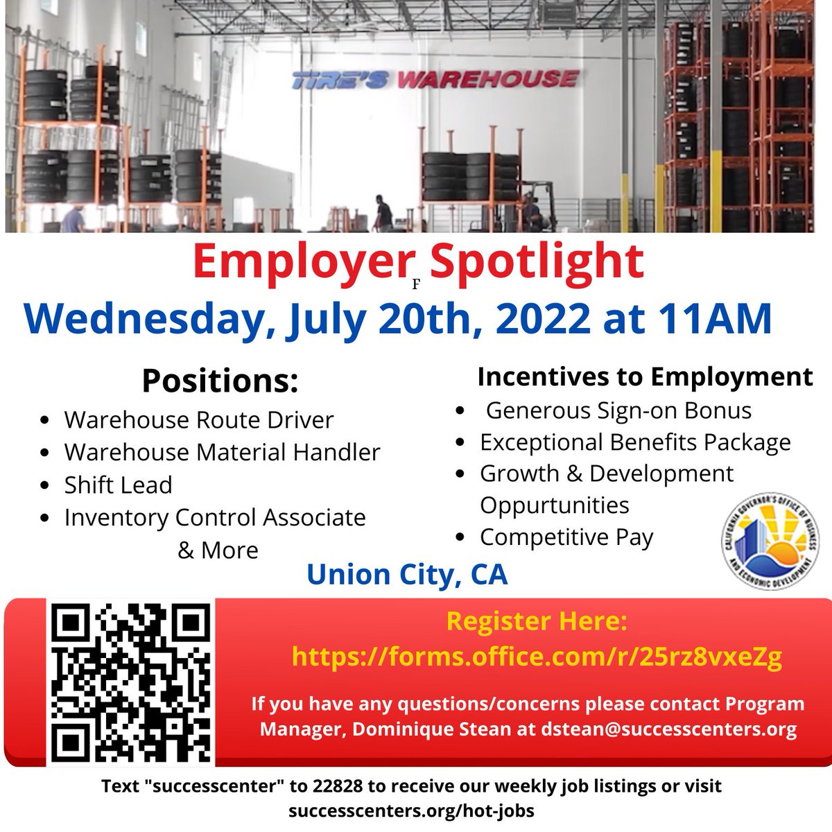 Job opportunity at Tire’s Warehouse with #successcenters. Please contact your DPO for a referral or more information. #ACPD #Probation #Alamedacounty #jobopportunities #tireswarehouse