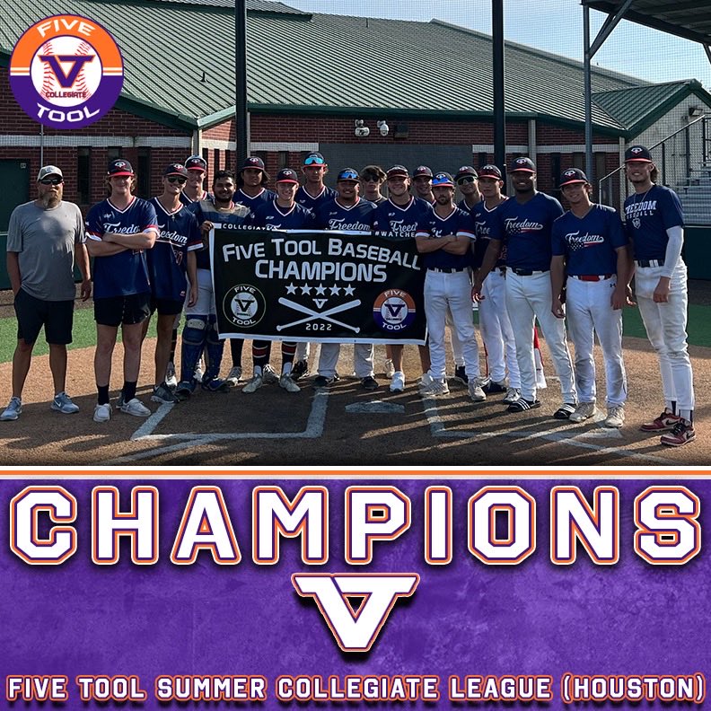 🏆CHAMPIONS🏆

Congrats to <a href="/TXFREEDOM643/">TX FREEDOM</a> Collegiate HOU on winning the #FiveToolCollegeHTX League.

#WatchEm