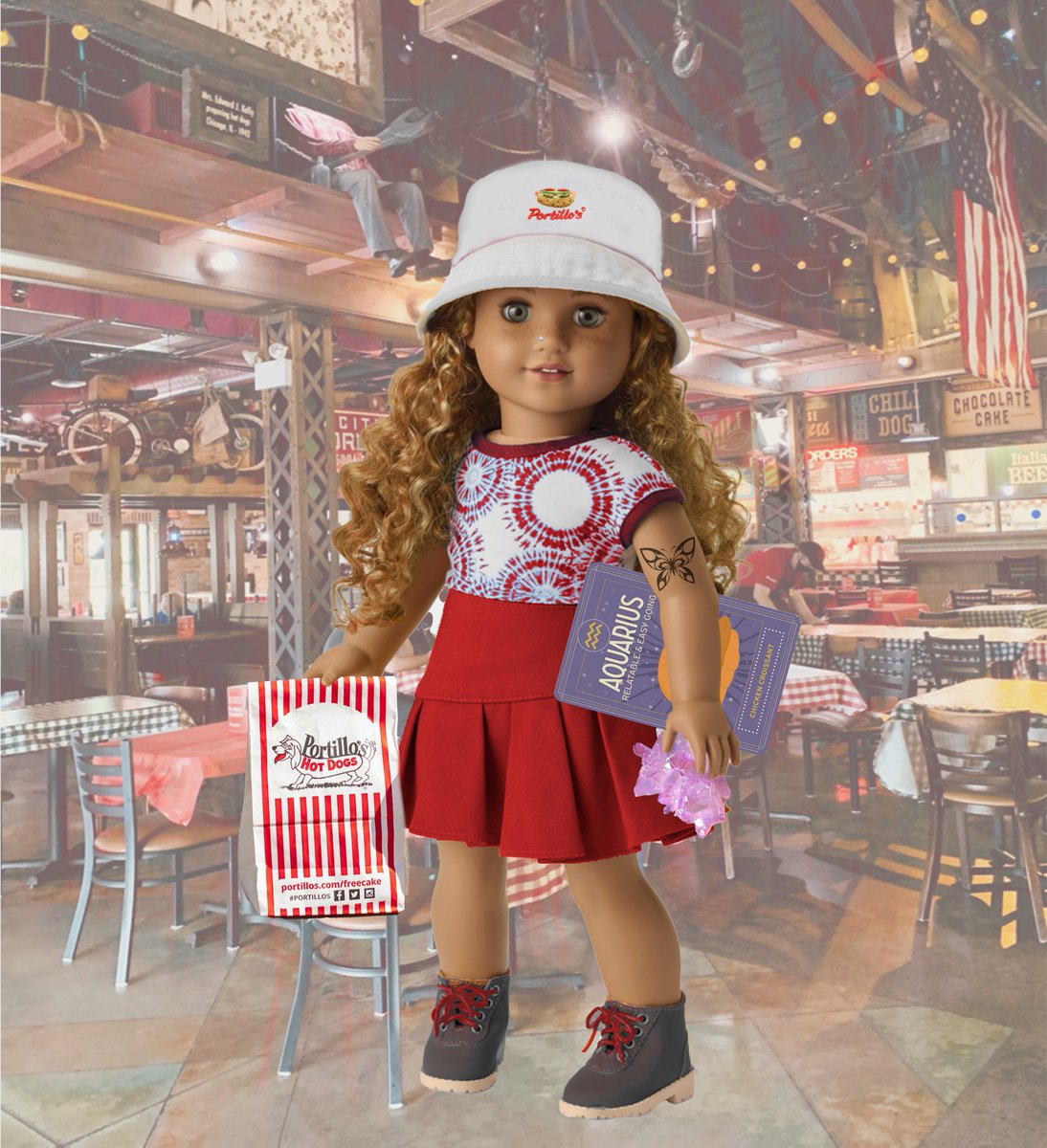 portilloshotdog's tweet photo. We need an American Girl Doll who can predict your zodiac sign based on your Portillo’s order https://t.co/nEkzaIN6vM