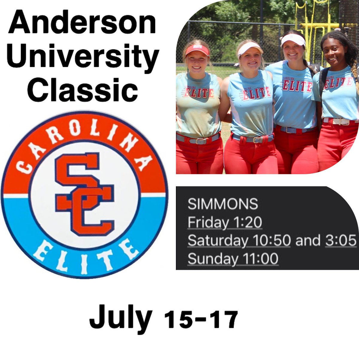 Excited to play in the Anderson University Classic with my team this weekend!! <a href="/CarolinaEliteS1/">Carolina Elite SC- Duck</a> <a href="/CarolinaEliteD/">CarolinaEliteDuck</a>
