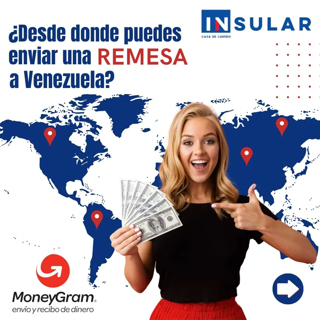CambiosInsular's tweet photo. La distancia se acorta cuando se trata de enviar remesas a VENEZUELA, contamos con nuestro aliado internacional @Moneygram quien cuenta con presencia en más de 200 países. Con más de 3.600 oficinas en todo el mundo para total comodidad al momento de enviar dinero a tu familia. https://t.co/2yvVm4Nxhf
