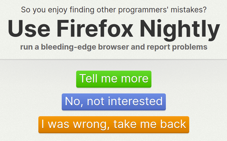it_way_pro's tweet photo. Ты тестировщик и нужна практика?

У Mozilla есть несколько вариантов для тебя, что ты можешь потестировать для них.

Например, тестирование ночных сборок Firefox.

https://t.co/M83Z7TIZNB https://t.co/CmpFEnXpDC