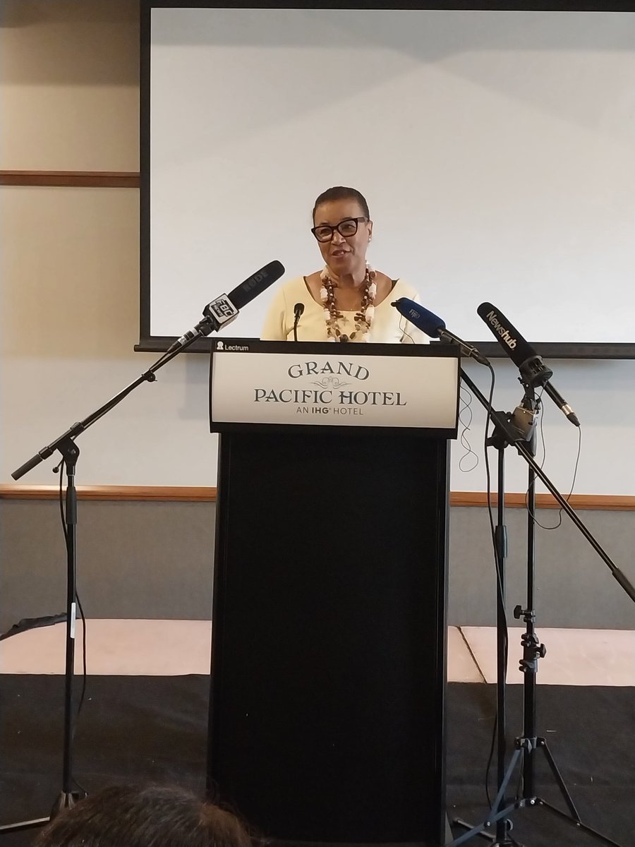 <a href="/commonwealthsec/">The Commonwealth</a> @PScotlandCSG commending the #2050Strategy for the #BluePacific Continent as a "deeply impressive document" whilst addressing the #Media on her first visit to the region since the COVID-19 pandemic.

#OneBluePacific
#PIFLM