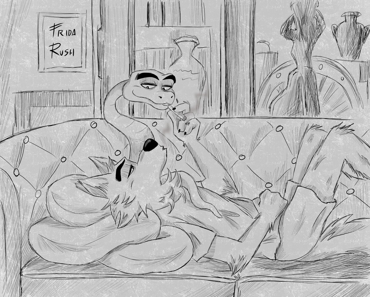 FridaRush2's tweet photo. Time to relax smoking together
#fluffyvenom #mrsnake #mrwolf #wolfxsnake #snakexwolf #snakewolf #wolfsnake https://t.co/BVdqUxS4of