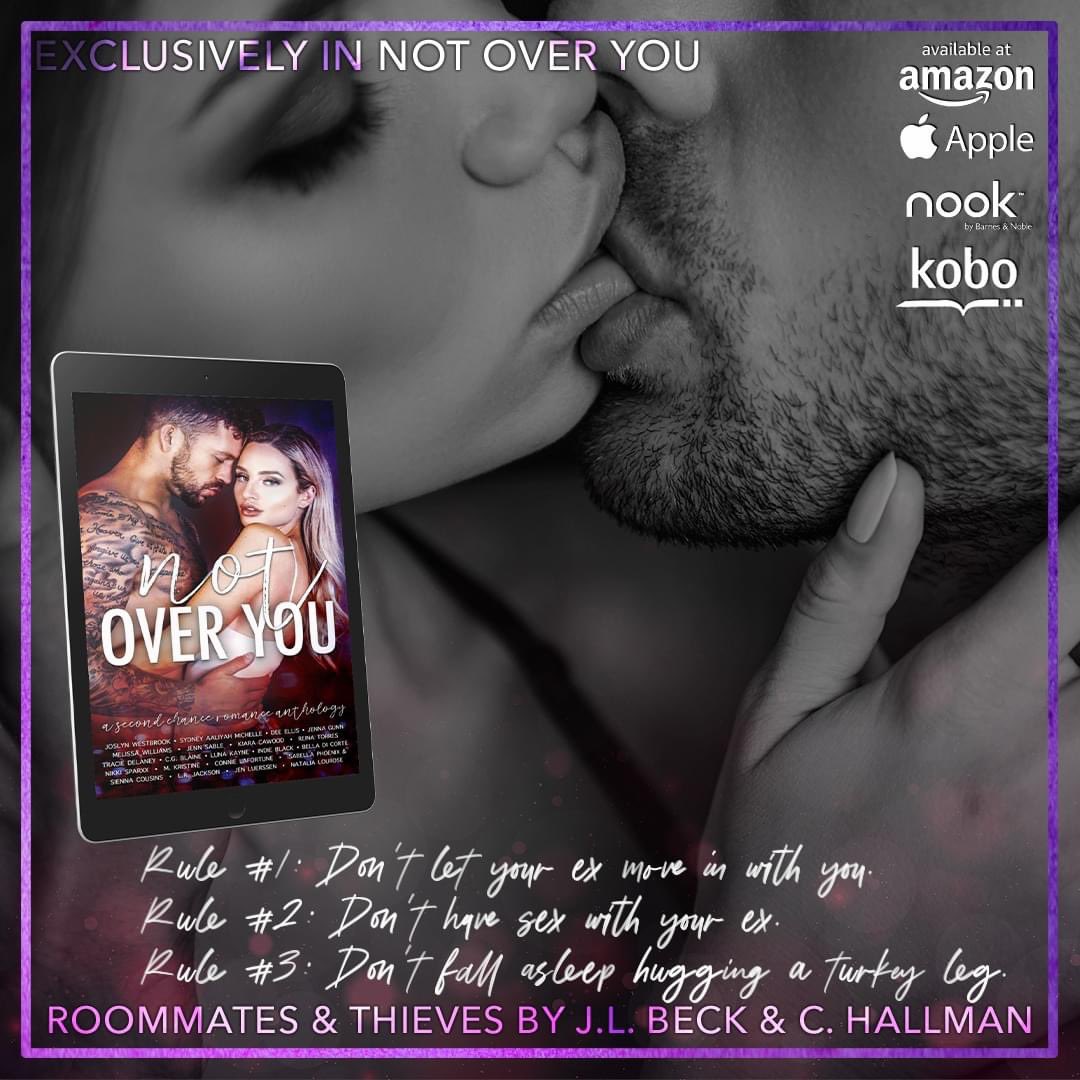 sydneyamichelle's tweet photo. Featured Author:  J.L. Beck &amp; C. Hallman

Title:  Roommates &amp; Thieves

Quote: Rule #1: Don't let your ex move in with you.

Rule #2: Don't have sex with your ex.

Rule #3: Don't fall asleep hugging a turkey leg.

Buy Link: https://t.co/9wXvOyosTY

Hashtag: #NotOverYouAnthology https://t.co/YvEnz4GbS0