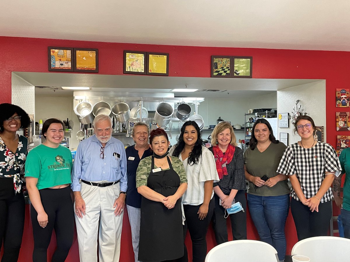 We were thrilled to host Dennis Sterosky for lunch! A founding Board Member, Dennis was a friend of Brother Mathias, and  leader of the local Notre Dame Summer Service Learning Program, (a tradition here!) Today, he shared stories about our early day, and met our current interns!