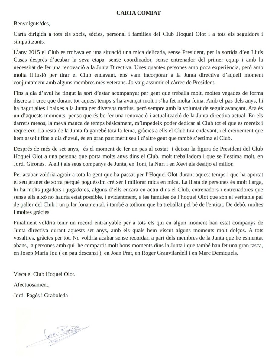 carinyena29's tweet photo. Carta Comiat com a President de l' @hoqueiolot 💛💙 https://t.co/MKQb9zTAzO