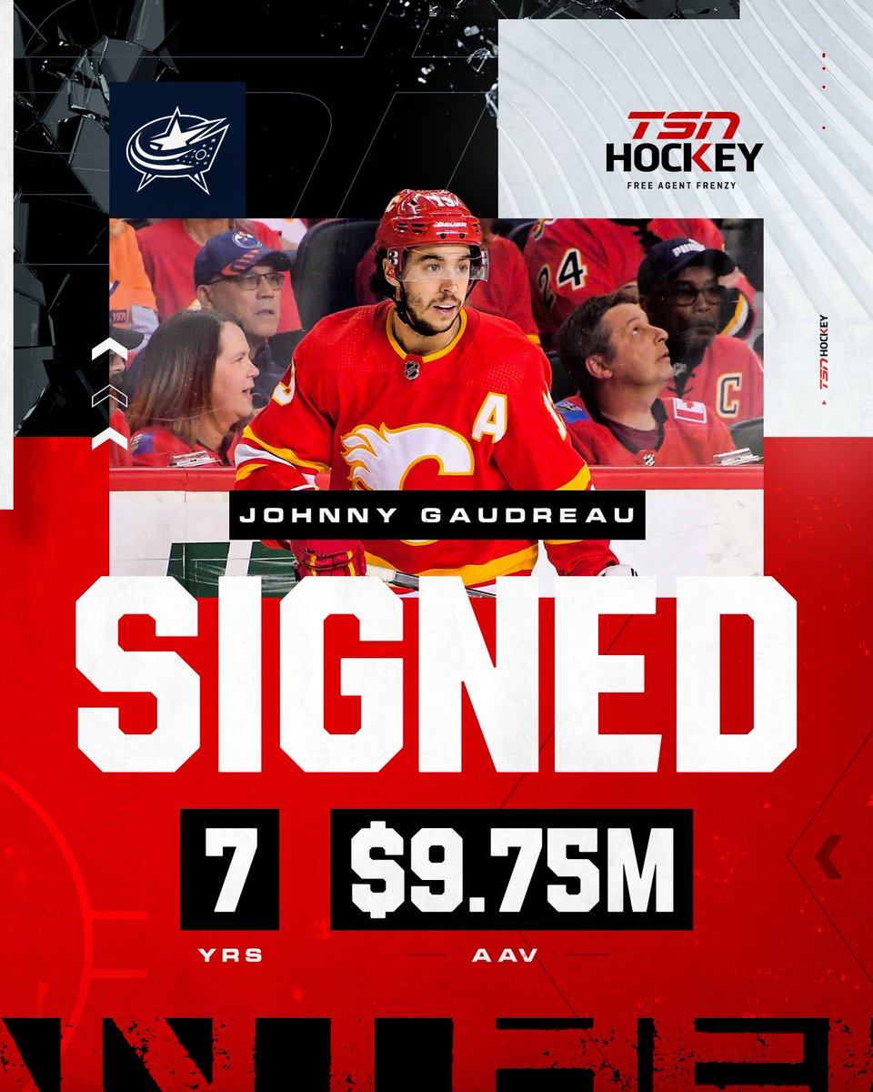 Johnny Gaudreau has signed with the Columbus Blue Jackets.
