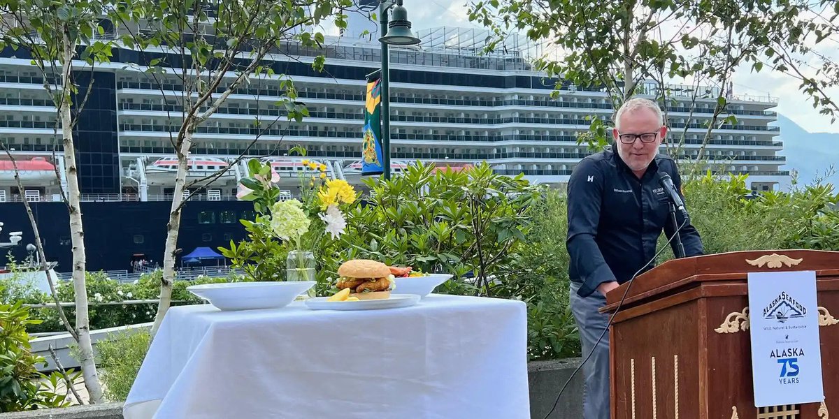 @HALcruises Chef Ethan Stowell debuted 3 new dishes last week in Juneau in celebration of HAL’s partnership with @Alaska_Seafood to serve sustainably sourced AK seafood. Each HAL ship purchases and serves 5k pounds of AK seafood per cruise on all 6 of their ships sailing here!
