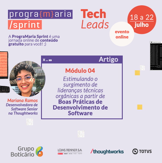programaria's tweet photo. No #módulo4 você vai saber mais sobre a importância de aplicar a gestão de pessoas e entender como ela acontece no dia a dia! A #PrograMariaSprint é totalmente gratuita, e essa é a última semana de inscrição, por isso, não perca tempo e se inscreva! https://t.co/Vro5Dv6UPM