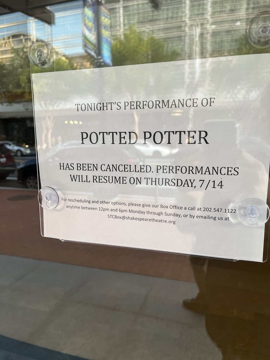 ScottFilter's tweet photo. Disappointed @ShakespeareinDC couldn’t email about yet another cancelled show. Kind of regretting getting season tickets. https://t.co/9yHiiWnD2l