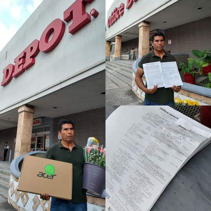 LE VENDEN LAPTOP DESCOMPUESTA PARA LOS ESTUDIOS DE SU HIJO
Bulmaro Bautista, quien es vendedor ambulante de flores acudió a comprar una laptop a la tienda Office Depot ubicada en Cuernavaca, esto ya que su hijo la necesitaba para sus estudios
<a href="/Profeco/">Profeco</a> <a href="/OfficeDepotMex/">Office Depot México</a>