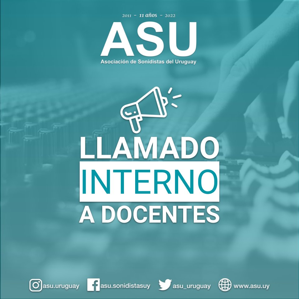 asu_uruguay's tweet photo. Cada clínica será de 4 instancias de 2 horas.

Requisitos:
Ser socio al día
Experiencia laboral de al menos 5 años
Se valorará:
Experiencia docente certificada.

Presentar CV y documentación hasta el 20 de julio 2022 a través del email sonidistasuy@gmail.com https://t.co/G6kpl3ptvf