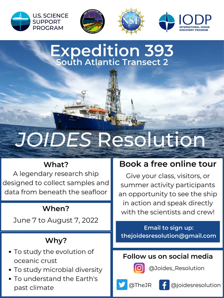 anzic_iodp's tweet photo. With the winter school holidays coming to an end, why not sign up your classroom for a LIVE video call with the scientists on @TheJR! #IODP #Exp393 #EarthSciences #ClimateChange #Microbiology
An exciting & unique opportunity for students of all ages!
#CONSTAWA #PPtaleadership2022 https://t.co/WUzdbxkQAh