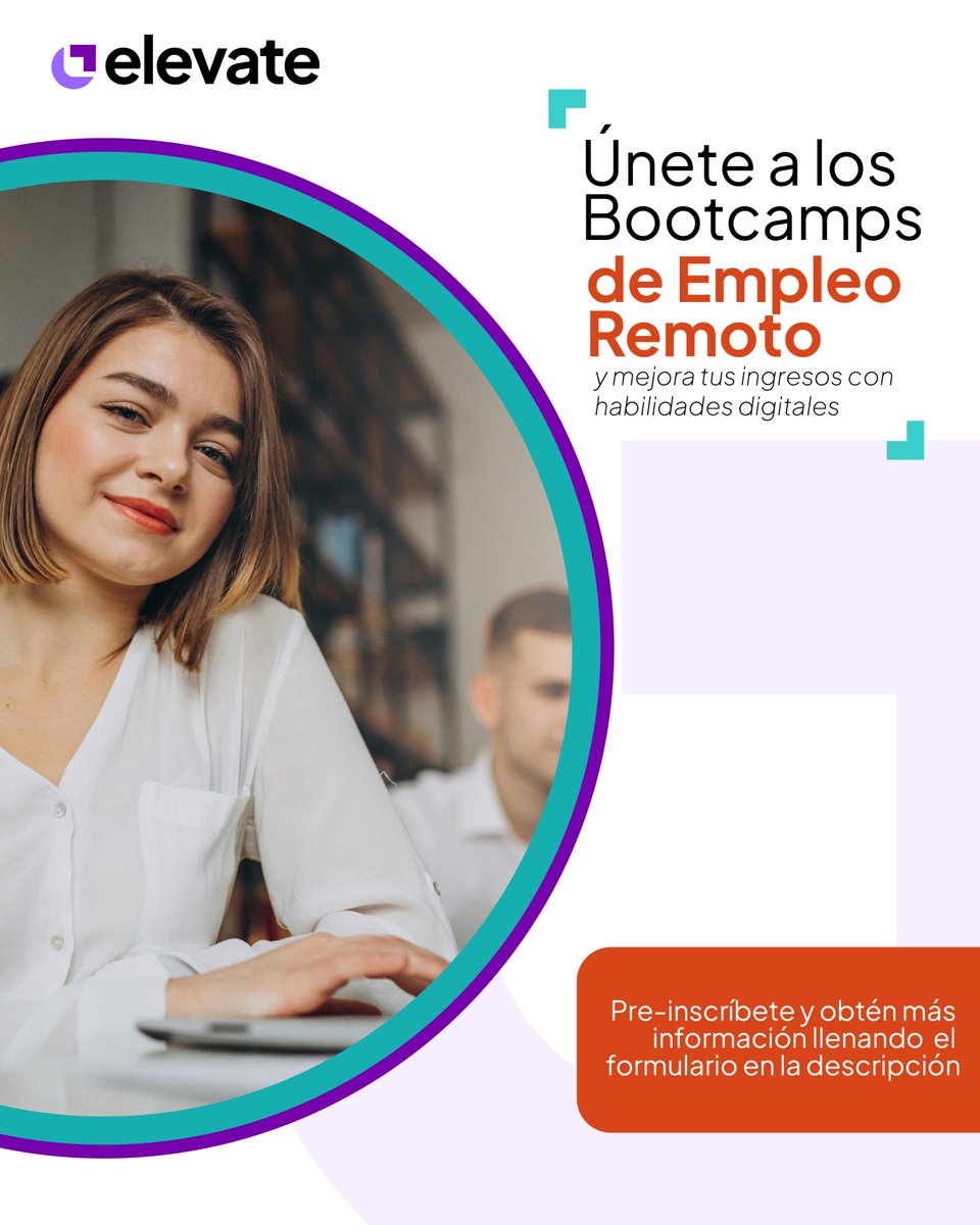 tnmlatam's tweet photo. Mejorar tus ingresos uniendote a nuestros Bootcamps de empleo remoto y aprovecha los precios especiales de pre-inscripción🚀🤩

Te invitamos a que llenes el formulario en el siguiente link:
https://t.co/0PamIPGDxQ

#Elevate #empleoremoto #Empleodigital #TM https://t.co/DqX6gJ332d