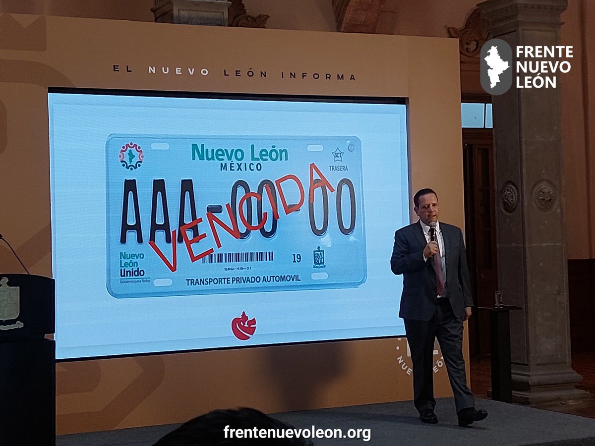 FrenteNL's tweet photo. Anuncia Gob. de #SamuelGarcía un #replaqueo obligatorio. Aplicará a partir del 1 diciembre 2022 y llamará a los propietarios de placas expedidas en 2011 hacia atrás a cambiarlas.

El canje de placas en México es generalmente una acción #recaudatoria.

#AplácateSamuel 😡😤 https://t.co/klY1aMin8u