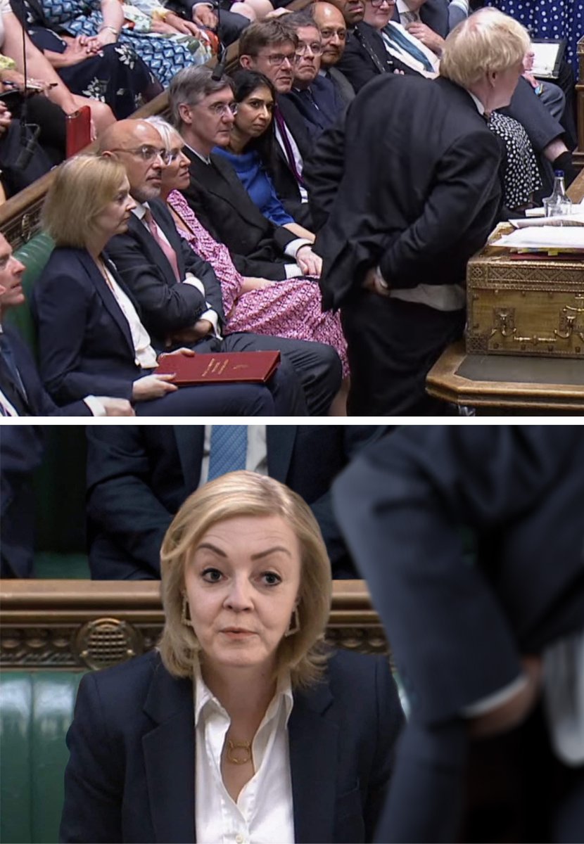 Like a rabbit in headlights, Liz Truss doesn't know where to look as Boris Johnson repeatedly scratches his arse during Prime Minister's Questions today! 😵‍💫

#BorisOut #BorisJohnsonOut #ToriesOut #ToriesUnfitToGovern #LizTruss #BorisJohnson #Boris #Conservatives #arsescratchgate