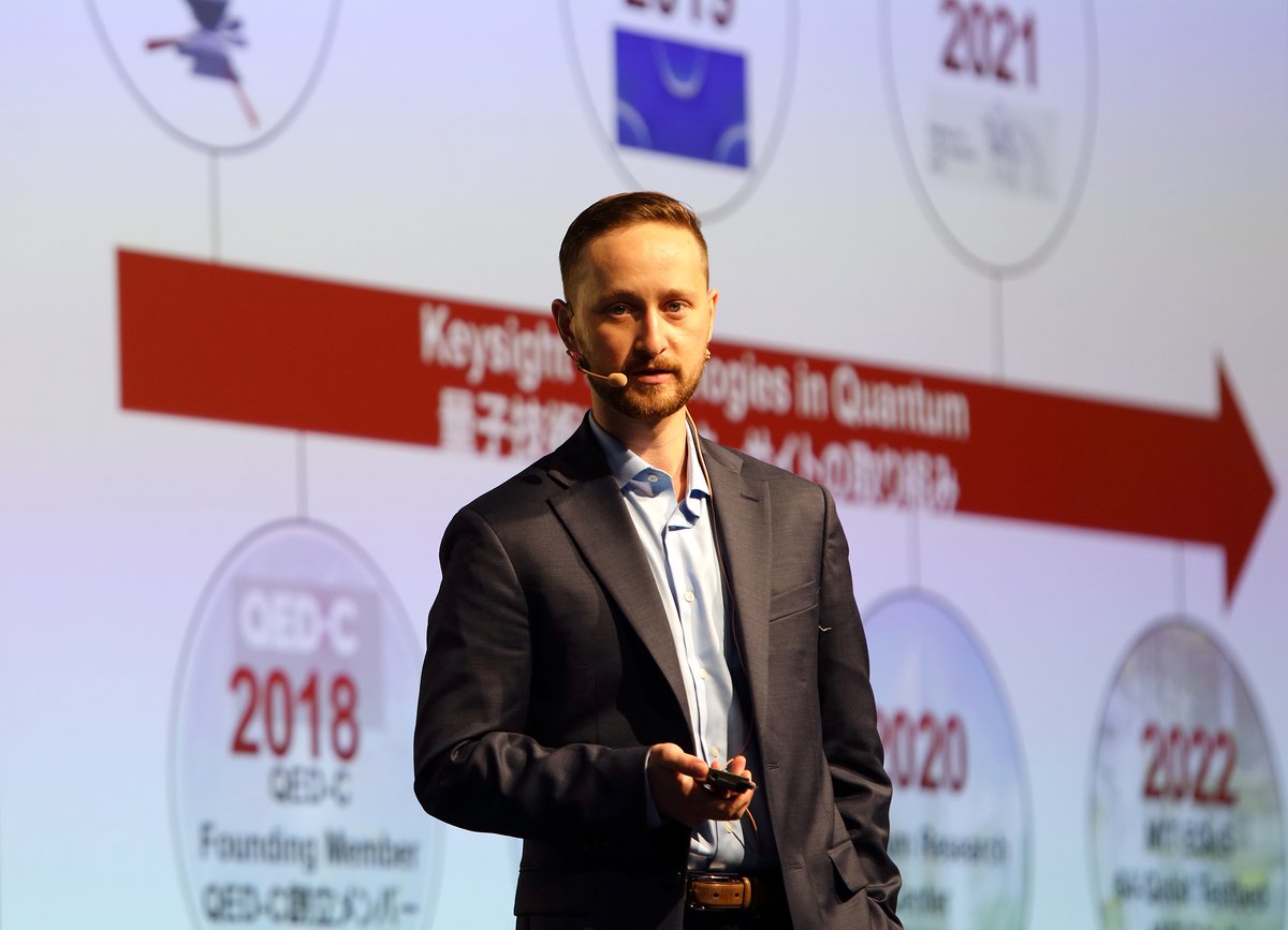 Keysightjapan's tweet photo. キーサイトのBusiness Development LeadのGabe Lenetskyが #Q2B22Tokyo にて「At The Heart of Your Quantum Revolution」を講演しました。本日は菊地 賢次が「革新的技術による量子技術の限界への挑戦」と題して講演します。ご興味をお持ちの方は弊社までお問合せ下さい。https://t.co/jZBOhHjRdc https://t.co/W6wllXiMLb