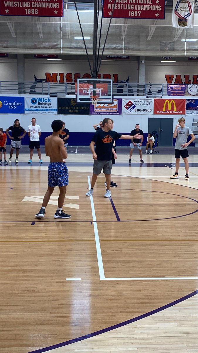 State Championship Coach @CoachMathesWG working on defensive communication.