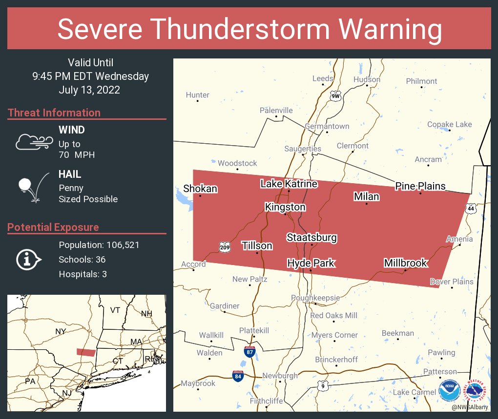 NWS Albany on Twitter "Severe Thunderstorm Warning continues for