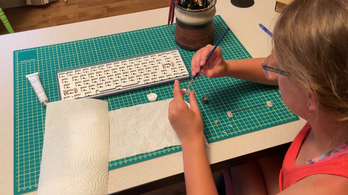 The <a href="/akkogear/">Akko</a> keycaps came in today !  happy 8 year old girl starting her new hobby ! She doesn't how deep the rabbit hole is yet !  Thanks <a href="/switch_click/">Switch and Click</a> for inspiring her (and me) ! 

Video to come soon !

#MechanicalKeyboard 
#customkeyboard
#kidsbuilingkeyboards
#clicetclac