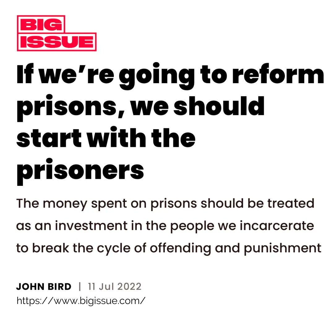 Big Issue giving us all a great read on how we can take prison reform lessons learned from around the world and apply it to our system in our own prison system. buff.ly/3yB56cx