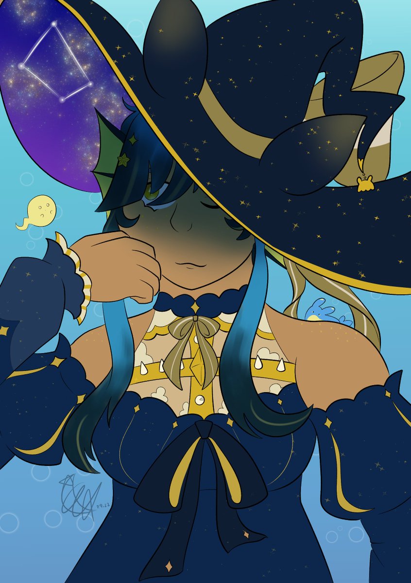 starfcyan's tweet photo. An #Artfight2022 attack for @/SeaSlugWitch ! Plotting world something, perhaps?
#digitalart  #seadoodlestia https://t.co/xmpjNAMYFA