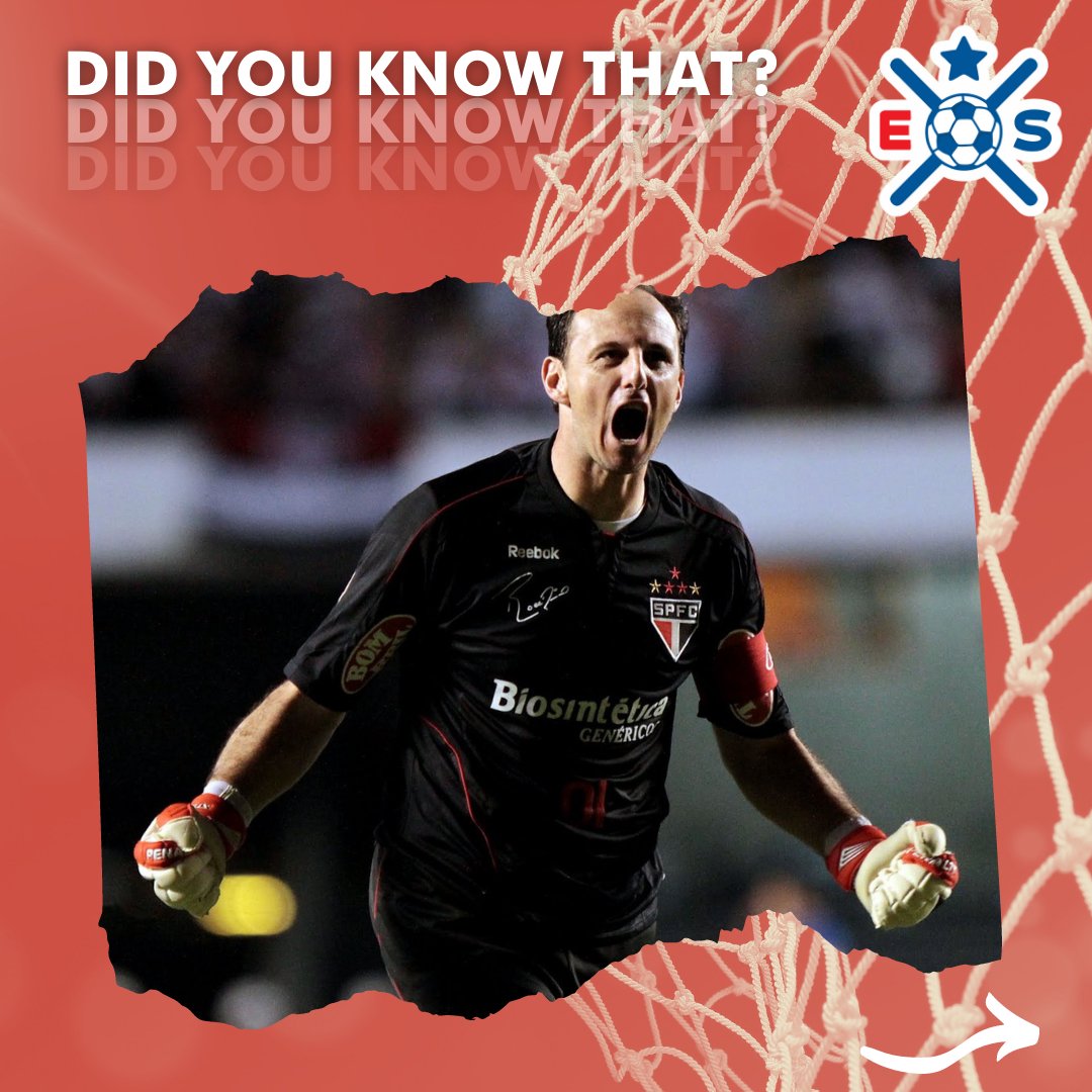 ESoccerAcademy's tweet photo. Brazilian goalkeeper Rogerio Ceni holds this record, scoring a total of 132 goals in his professional career, over the 23 seasons he played with Sao Paulo
#evolutionsocceracademy #soccerrecords #soccerhistory #soccerfans #soccerlovers #didyouknowthat #worldsoccerrecords #Brazil https://t.co/1DTlSLiZz7