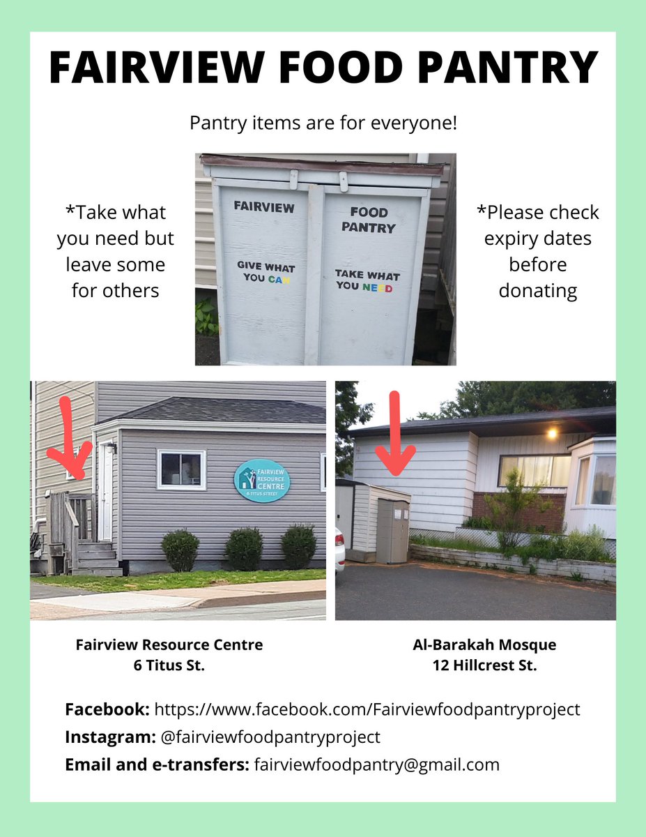 The Fairview Food Pantry Project  now accepts auto deposit E transfer donations. Details in poster.
Please share widely. The need is great.
Thank you
<a href="/nicolemosherFCP/">Nicole Mosher</a> 
<a href="/mohammad_ehsan/">মোহাম্মদ এহসান</a> 
<a href="/patriciaarab/">Patricia Arab</a> 
@FairviewRC 
<a href="/adsumforwomen/">Adsum for Women & Children</a> 
@cr8tiveCandy 
@JoanneHusseyNS