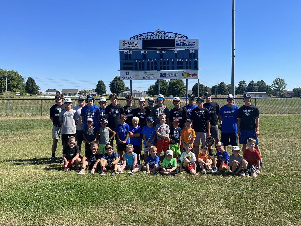 Here is our K-2nd grade group for our youth baseball camp! It was a great week with a bunch of current and future Blue Jay Baseball Players!