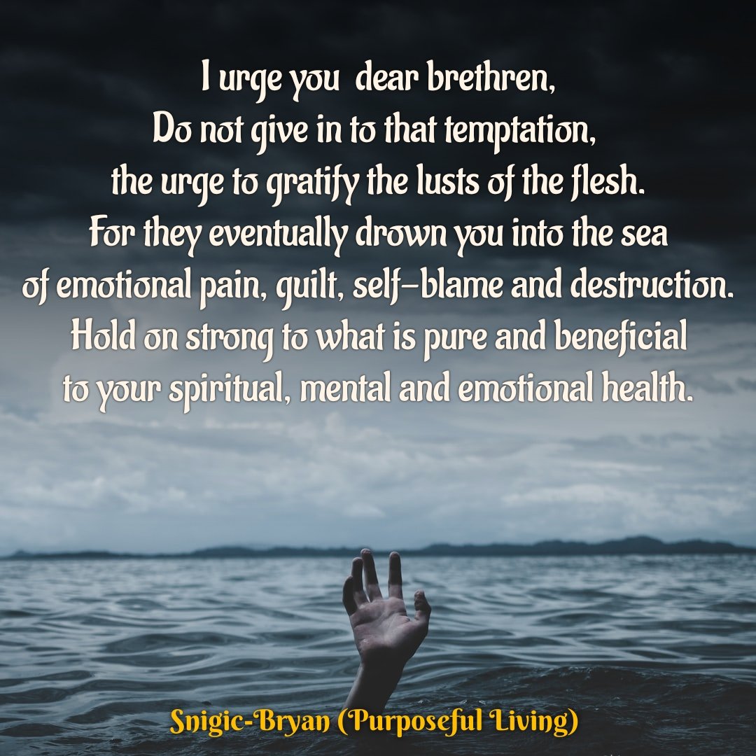 snigicbryan's tweet image. Let&apos;s take care of our spiritual, emotional and mental health. The world we live in now has alot of distractions and noise that lures us into destruction, like a sugar-coated pill that leaves a bitter taste at the end of it.
#purposeful #PurityPromise