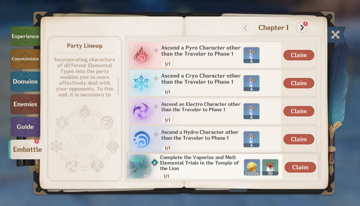 G8_Genshin's tweet photo. π₯ Its Sunday Domain Free-for-All π₯
BP has refreshed, so we can get points and rewards again! πͺπ We also have 2 new Handbook pages in 2.8 - Guide and Embattle! #Guide is for quest priority, while #Embattle is 4 new chapters of missions to complete! πͺ
#GenshinImpact #Game8 https://t.co/WPy1hnLIyX