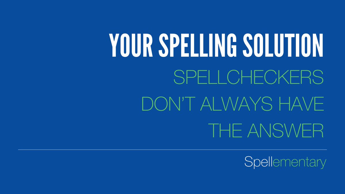 _spellementary's tweet photo. Spellcheckers: Don’t always have the answer❗

Spellementary takes a different approach to the obstacles faced when spelling. It gets the individual to “work with what I know” and “not focus on what I don’t“➡️ https://t.co/8p7UGDjl2A
 
#Spelling #SpellingAid #SpellingTool https://t.co/DyGQkIMlwy