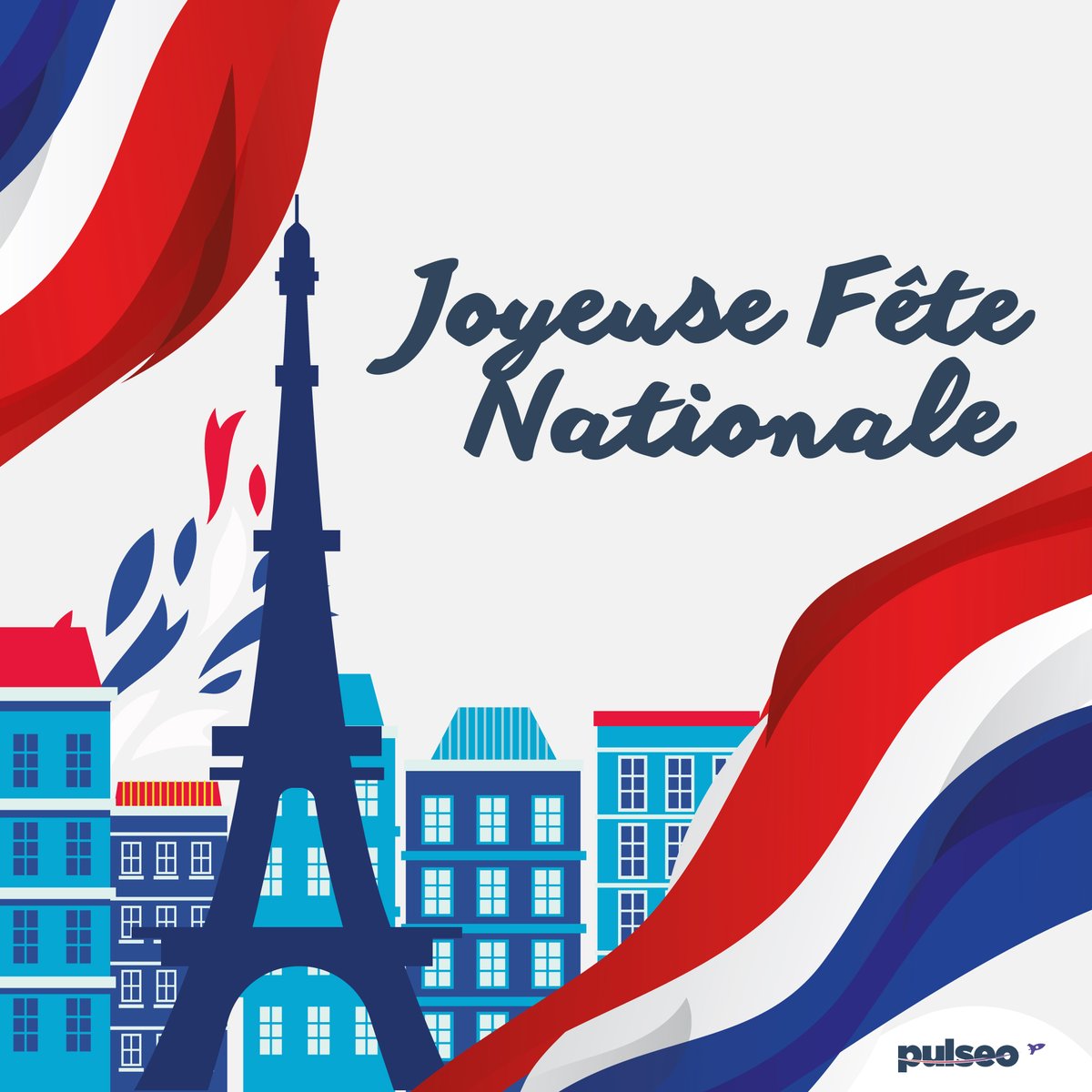 Toute l'équipe se réunit pour vous souhaiter à tous une Bonne Fête Nationale.🔵⚪🔴

#Pulseo #PulseoAgency #Bonnefetenationale #joyeux14juillet
