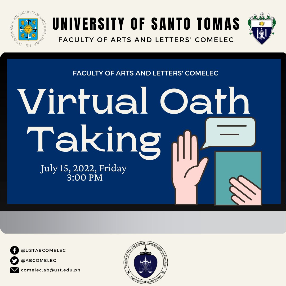 ABCOMELEC's tweet photo. Witness the official transition of Artlet leadership. Join us as we hold the oath taking ceremony of our new and upcoming student leaders for academic year 2022 to 2023. https://t.co/U1OWXKtKgm