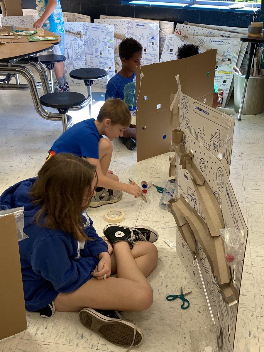 Belinderbrown's tweet photo. These marble arcades are going to be epic! Today we explored chain reactions. @CampInvention @theSMSD https://t.co/Ds4D4dC1ZK