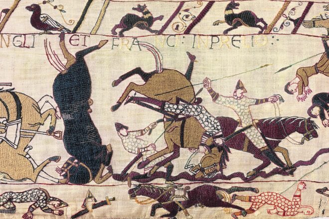Good morning. It is thought that the #BayeuxTapestry went on display for the 1st time in the nave of Bayeux Cathedral OTD 1177 on the occasion of the cathedral’s dedication. Probably produced in England, it relates the story of the Battle of #Hastings (my home town) in 1066.