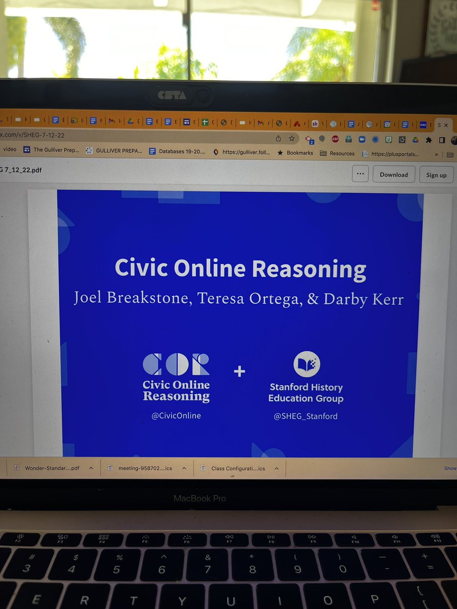 Summer learning…Civic Online Reasoning and Information Literacy with @SHEG_Stanford 

#civiconlinereasoning #gulliverprep #informationliteracy #summerlearning