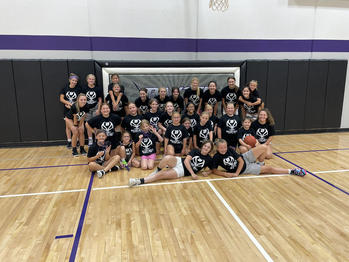 GirlsBolts's tweet photo. Awesome group of kids this week for camp. Loved working with each of them. Congrats to our camp game winners. #baxterbolts #youth #basketballcamp https://t.co/PhglFLGb9X