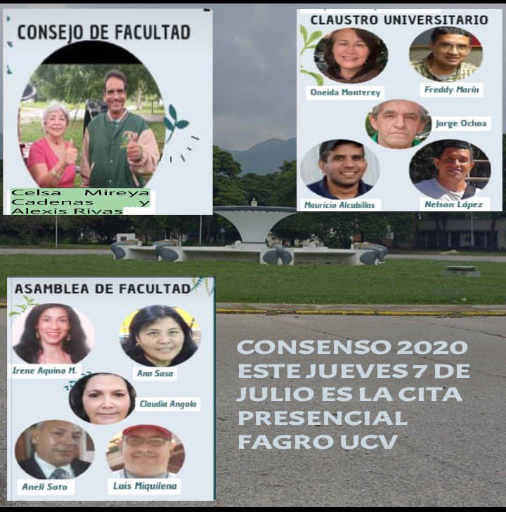 #13Jul Elecciones Representación Egresados Cogobierno Universitario #FAGROUCV, Felicitaciones a #Consenso2020 por su contundente triunfo #GanandoEspacios #Éxitos!