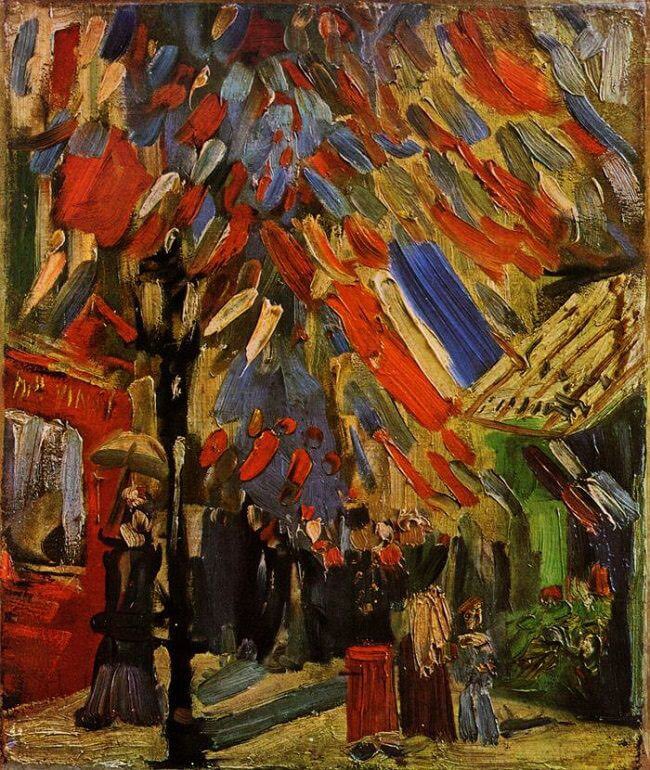 The 14th of July, 1886 by Vincent Van Gogh🎨 #14Jul #BastilleDay Happy 14 July to all French Friends ✋💙🤍❤️