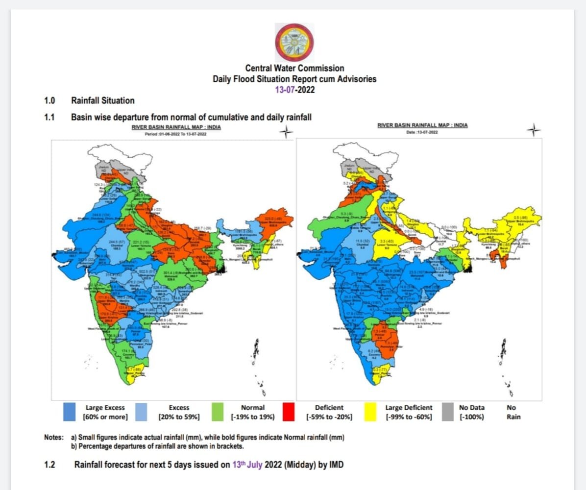 ndtv's tweet photo. #WeatherHighlights | Flood situation expected to worsen in the country as IMD forecasts heavy to extremely heavy rainfall in 8 states situated along the Western Coast, Central and adjoining Peninsular India https://t.co/cNyyyfxluh